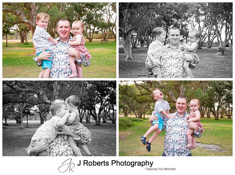 Extended Family Portraits Centennial Park Sydney in the Early Morning Smokey Light